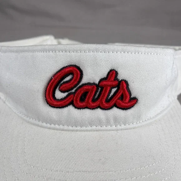 Cats Visor Hat Men OS White Embroidered Strapback Sun Cap Richardson Sports - Picture 5 of 11